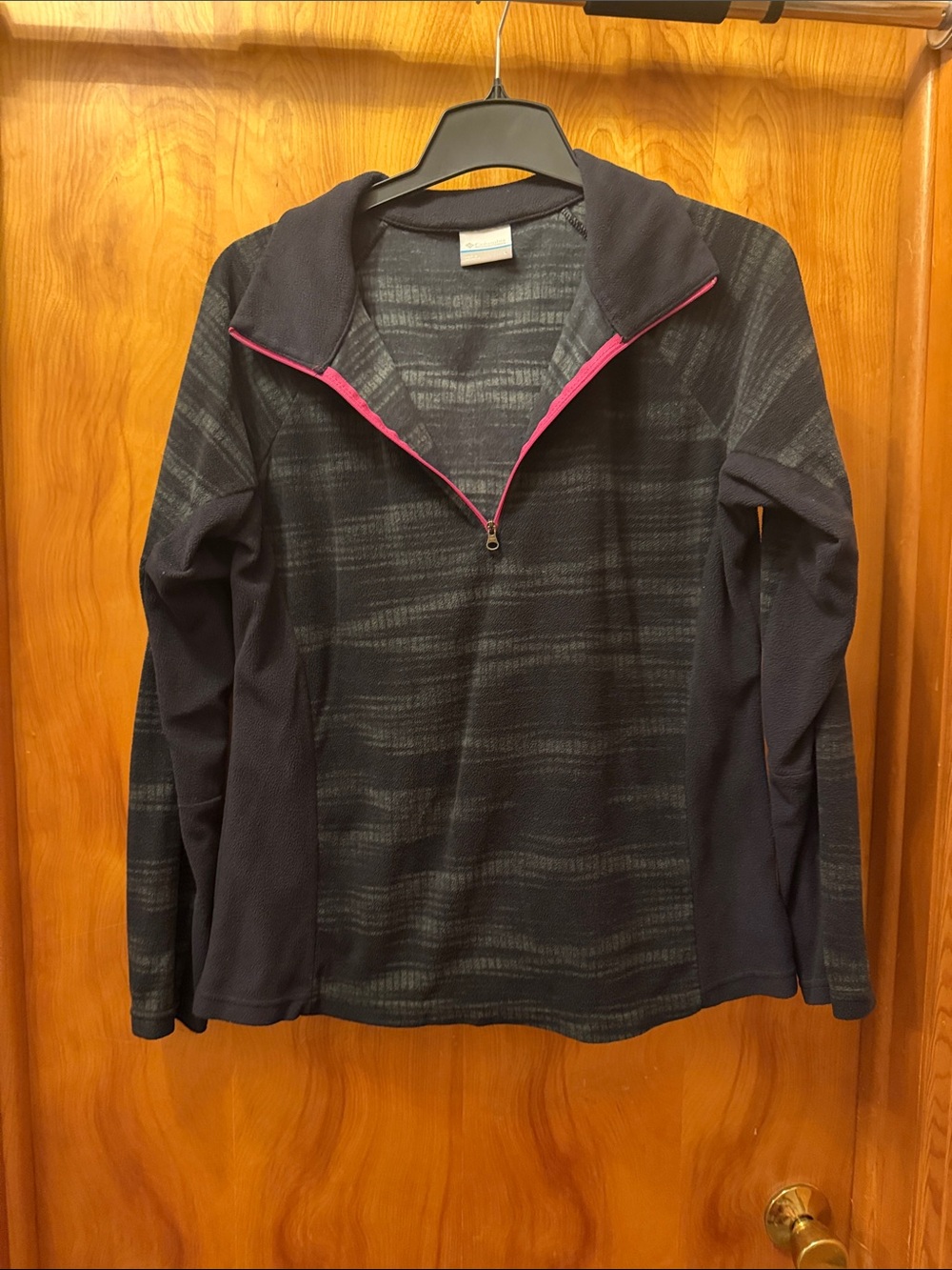 Columbia Black Half-Zip Utility Jacket with Pink Trim